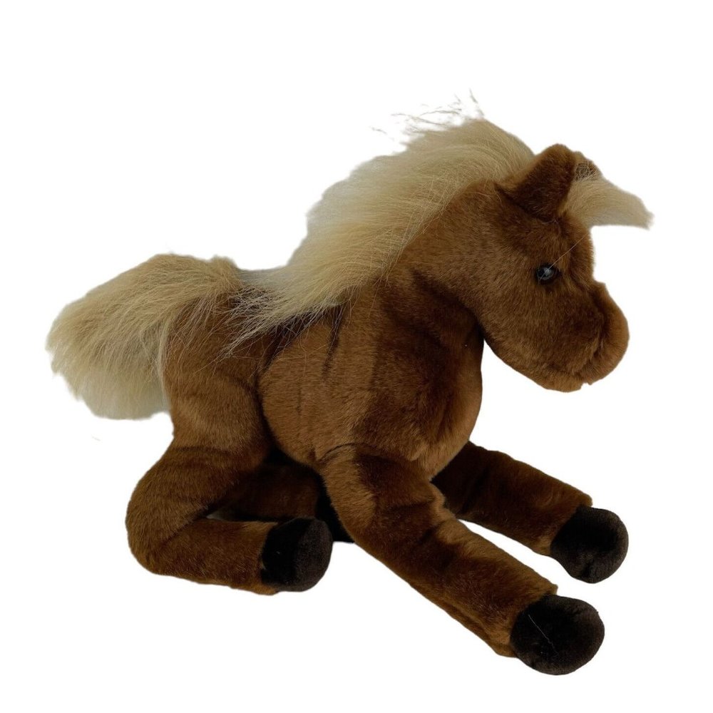 Douglas Brown Horse‎ 14” Plush Tan Mane Tail White Blaze Pony Stuffed Toy